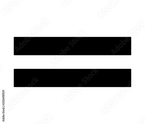 Obraz na płótnie Two parallel horizontal black lines on white background with parallel, straight