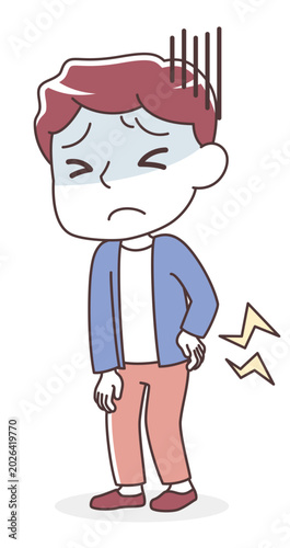 腰痛で苦しむ男性（デスクワーク・ぎっくり腰）