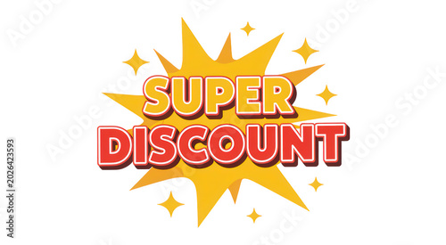 Super discount text effect, vector illustration, isolated on transparent background