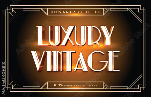 luxury vintage frame art deco style font text