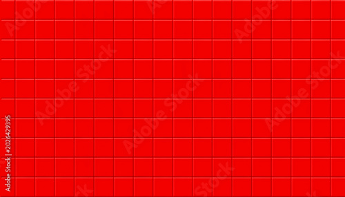 Red grid tile mosaic, modern textured ceramic surface for wall and floor decoration