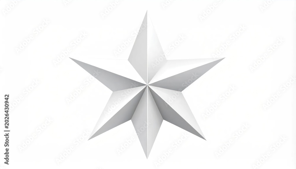 Obraz premium A stark white, six-pointed star, centrally positioned against a clean white backdrop