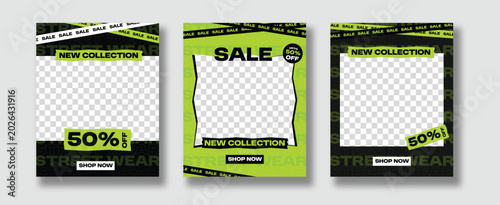Fotografía Streetwear Fashion Sale Instagram Post Template Set, Urban New Collection Social