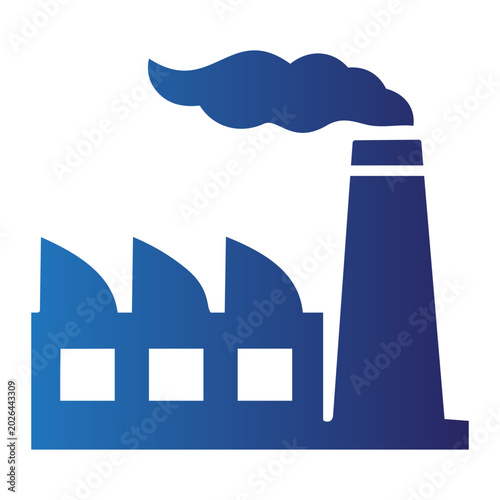 Tableau sur toile Industrial factory emits smoke from tall chimney