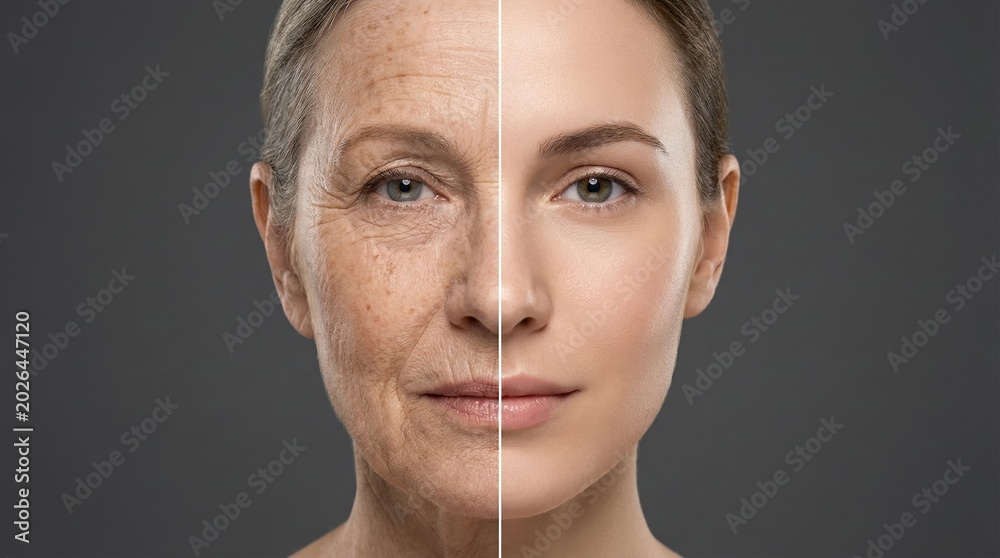 © Gibster - Aging science research explores gene impact on longevity and healthy skin to understand aging and promote healthy lifestyle for longevity