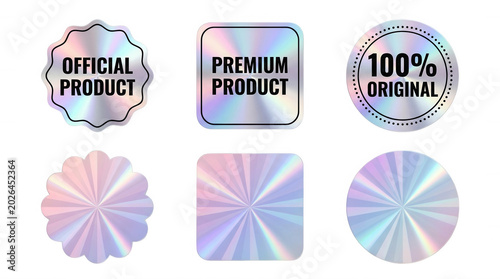 Collection of holographic stickers and seals for product authenticity and quality assurance
