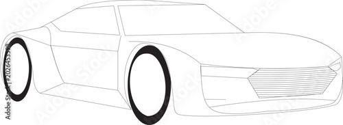 car one line art vector design