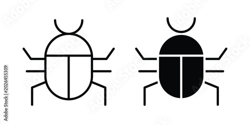 Fotografia Bugs icon - web black vector design.