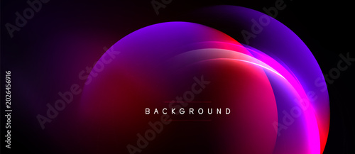Fotografija Abstract gradients form curved shapes over black background