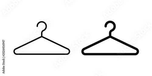 Schilderij op canvas Clothes hanger icon - web black vector design.