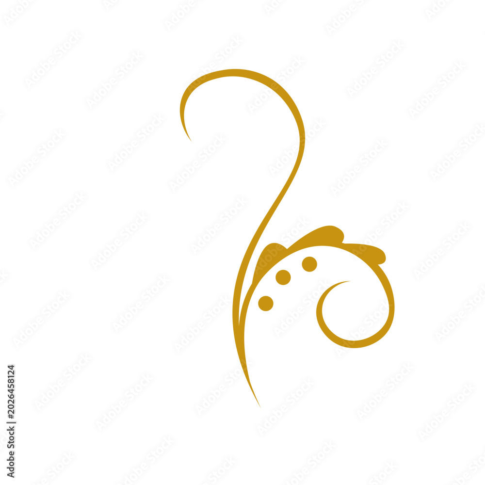 Fototapeta premium Elegant Gold Flourish Ornament