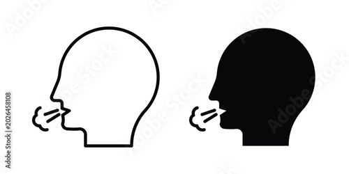 Bild auf Leinwand Cough icon - web black vector design.