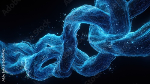 Digital Provenance Abstract with Glowing Fingerprint Chain on Dark Enterprise Background