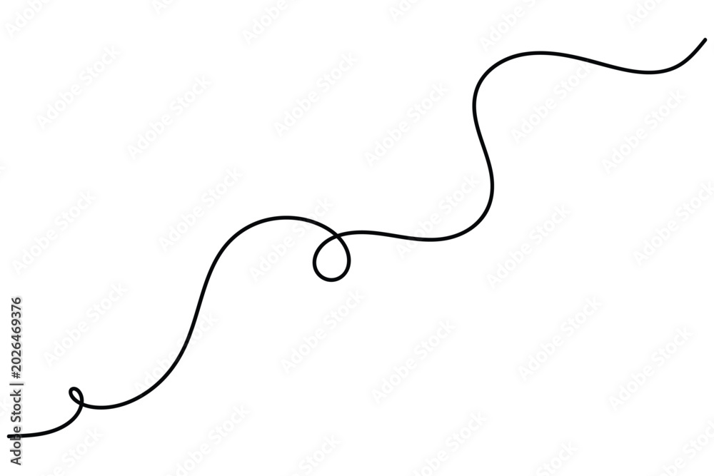 Obraz premium Dotted wavy line divider in minimal continuous one line style