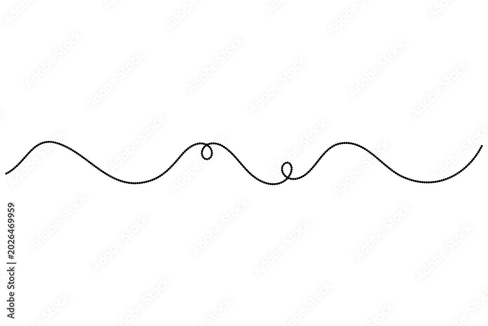 Obraz premium Squiggle line continuous minimal divider vector illustration with elegant loops