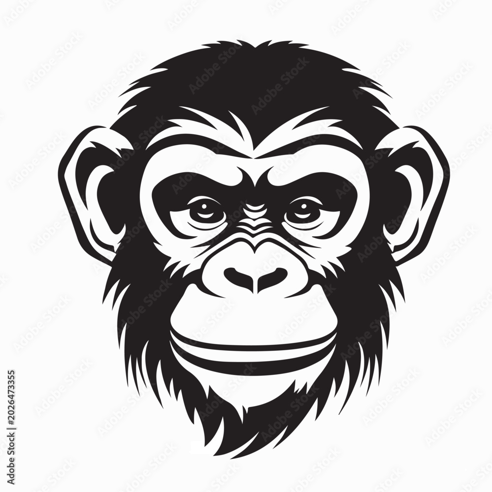 Fototapeta premium Wild Gorilla Head Brand Symbol Vector Graphic Design On White Background