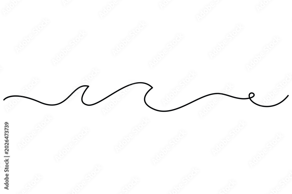 Obraz premium Continuous line divider with minimalist loops abstract vector illustration