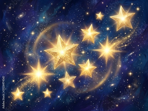 Glowing_Gold_Stars_Digital_Art 2