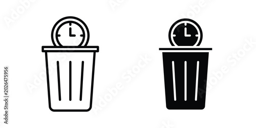 Bild auf Leinwand Time waste icon - web black vector design.