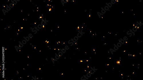 Εκτύπωση καμβά illustration of stylized flying fire ember on black background