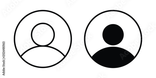 Photography Account profile icon line, outline and flat vector elements