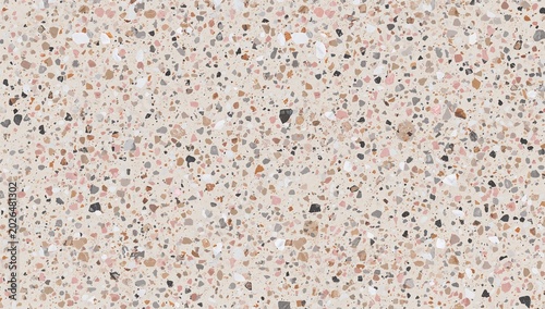 Detailed Close-Up of Textured Terrazzo Floor with Multicolor Aggregate Pattern