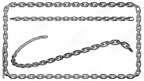 Photos vector chain frame 3d illustration features a captivating sculpture transparent background