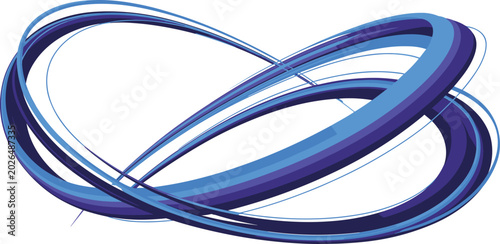 Bilde på lerret Abstract blue infinity loop vector illustration with three dimensional swirling