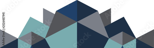 Tableau sur toile Abstract low poly geometric mountain peak vector illustration with polygonal sha
