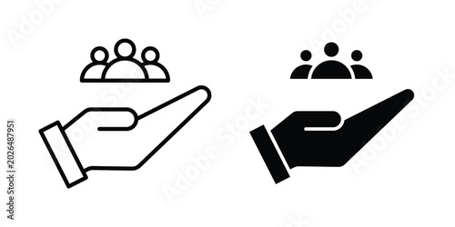 Fotografia Customer care icon line, outline and flat vector elements