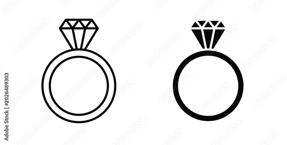 Fototapeta premium Diamond ring icon