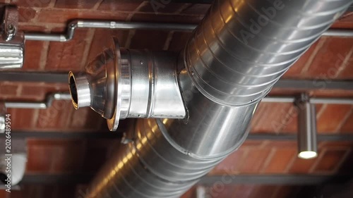 Metal duct work shown inside a building
