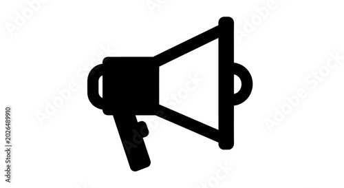 Bild auf Leinwand Red and White Megaphone for Public Announcements and Voice Amplification
