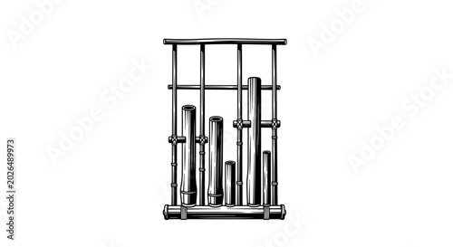 Traditional Indonesian Bamboo Angklung Musical Instrument