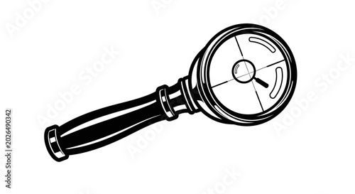 Quadro su tela Classic Magnifying Glass with Silver Frame for Investigation and Research
