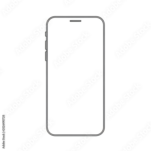 Outline of a modern smartphone with minimalist design