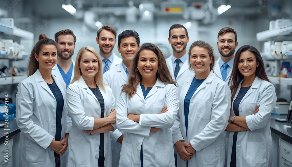 Fototapeta premium a group of researchers in the lab