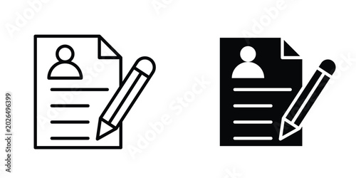 Tableau sur toile Job description icon line, outline and flat vector elements