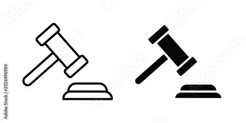 Tablou pe pânză Law icon line, outline and flat vector elements