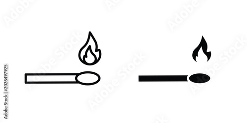 Fotografia matchstick icon line, outline and flat vector elements