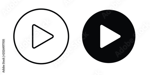 Foto Media play button icon line, outline and flat vector elements