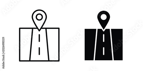 Obraz na płótnie Navigation road trip icon line, outline and flat vector elements