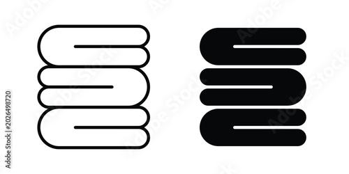 Canvas Print Neat fold clothes icon line, outline and flat vector elements