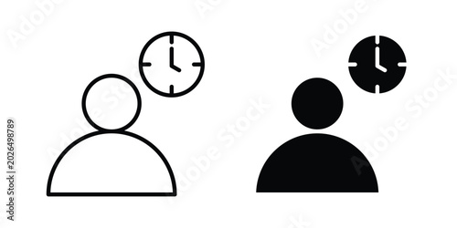Foto Office hours icon line, outline and flat vector elements