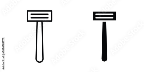 Tablou pe pânză Razor Icon line, outline and flat vector elements