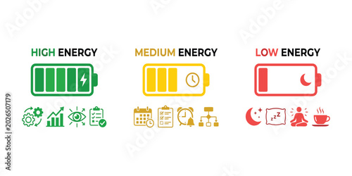Energy Level Infographic Banner Vector Illustration