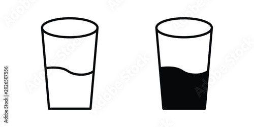 Bilde på lerret Water glass icon line, outline and flat vector elements