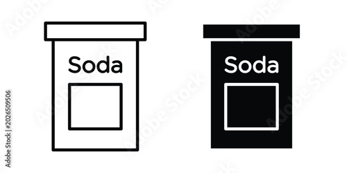 Bild auf Leinwand baking soda icon liner logo vector