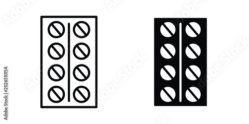 Foto Blister drug liner logo vectoricon liner logo vector