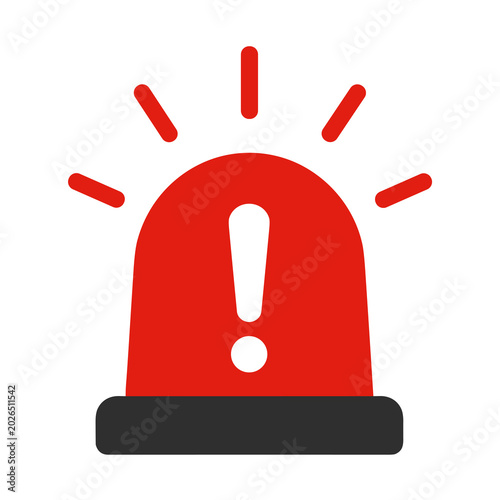 Принти на полотні Red flashing siren emergency light PNG icon